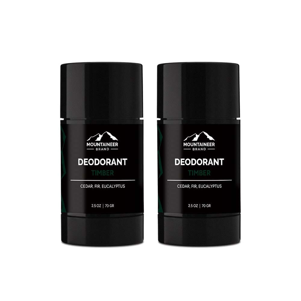 Two Mountaineer Brand Products Natural Deodorant 2-Pack sticks on a white background.