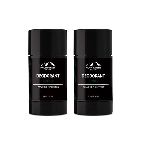 Two Mountaineer Brand Products Natural Deodorant 2-Pack sticks on a white background.