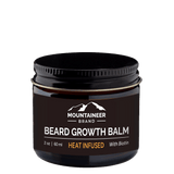 A jar of Mountaineer Brand Products Beard Growth Box + Free Starter Kit with heat infusion and biotin.