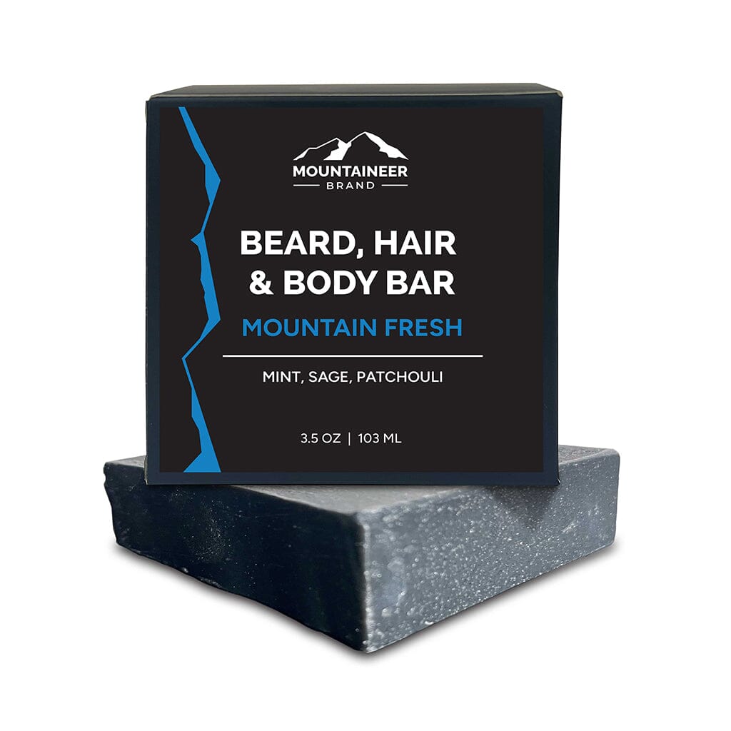 Mountaineer Brand Products' Organic mountain fresh Beard Hair and Body Bar - 9 Scents available, for men's care with no chemicals.