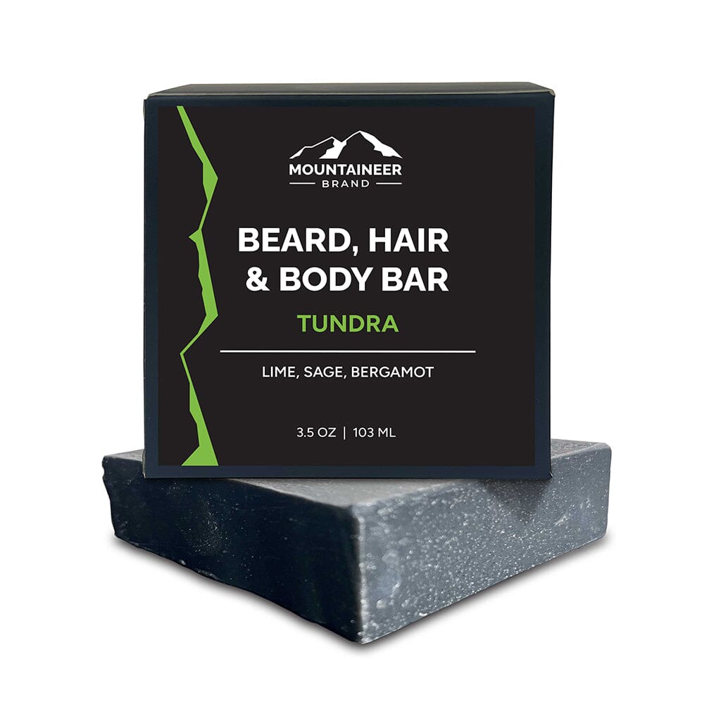 The Mountaineer Brand Products' Beard Hair and Body Bar - 9 Scents available, all-natural and organic, free of chemicals.